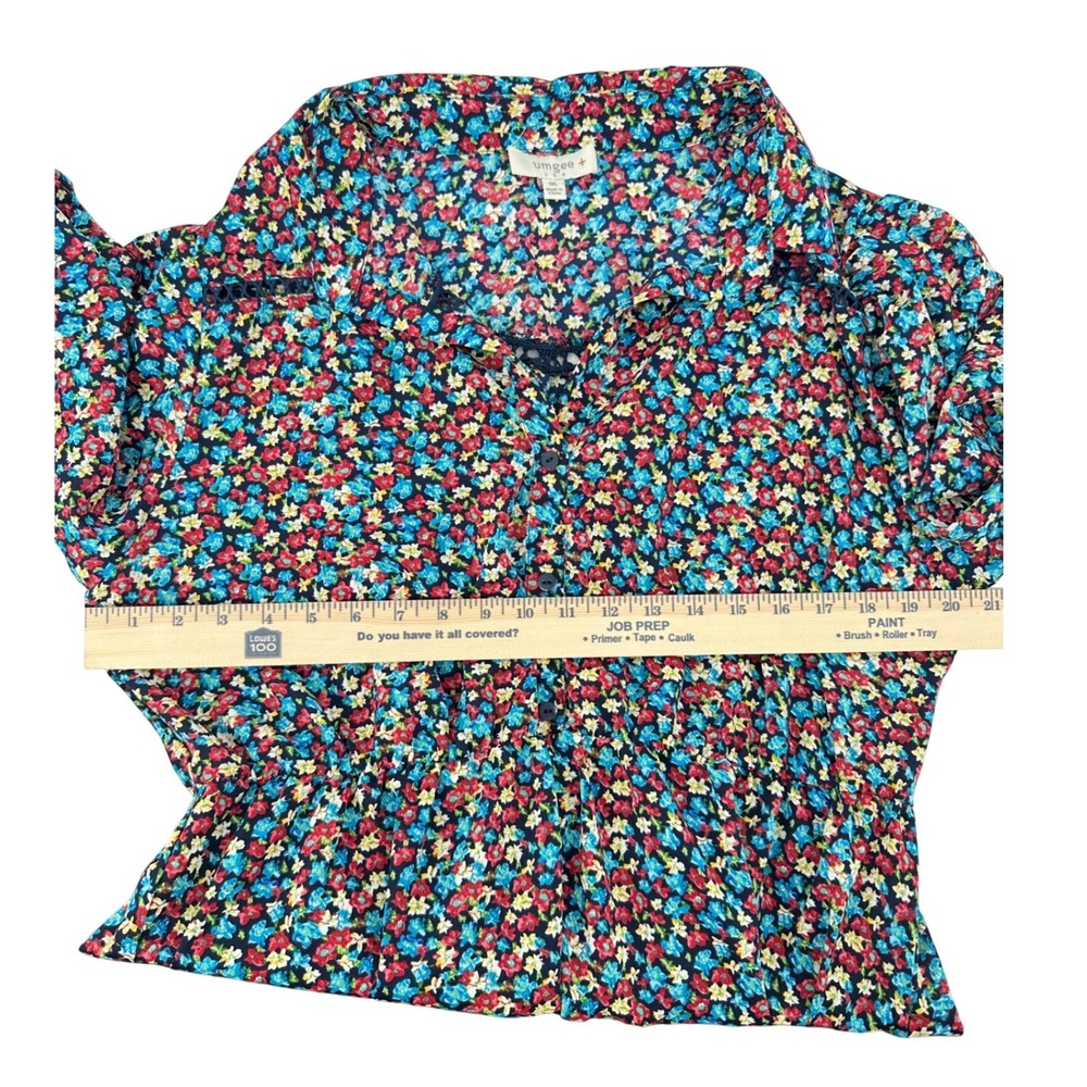 Umgee USA Floral Long‎ Sleeve Babydoll Dress 1XL Cottagecore Crochet Lace Boho - Picture 5 of 14
